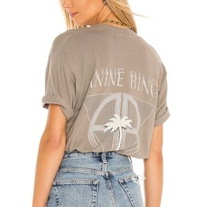 EUC Anine Bing Ida Tee Palm - Washed Grey Size Large